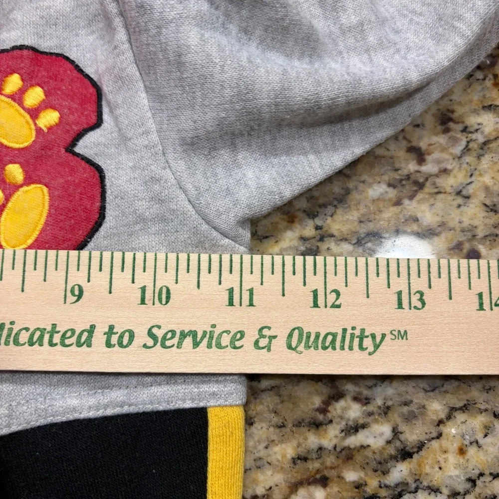 Little Miracles Boy Coverall Bear Patch Grey Black Red Yellow Size 6/9M
